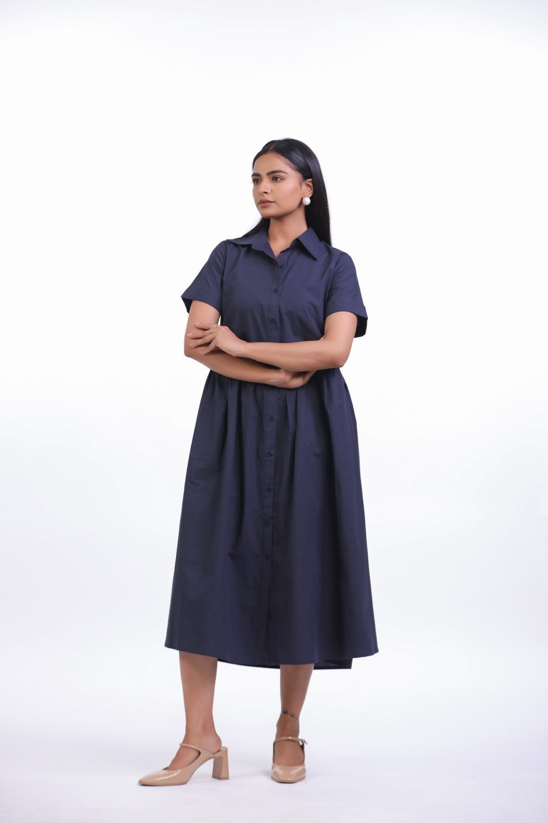 Women’s Navy Blue Cotton Dress
