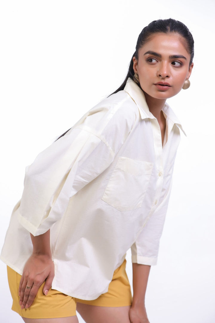 Women’s Off White Cotton Poplin Co-Ord Set