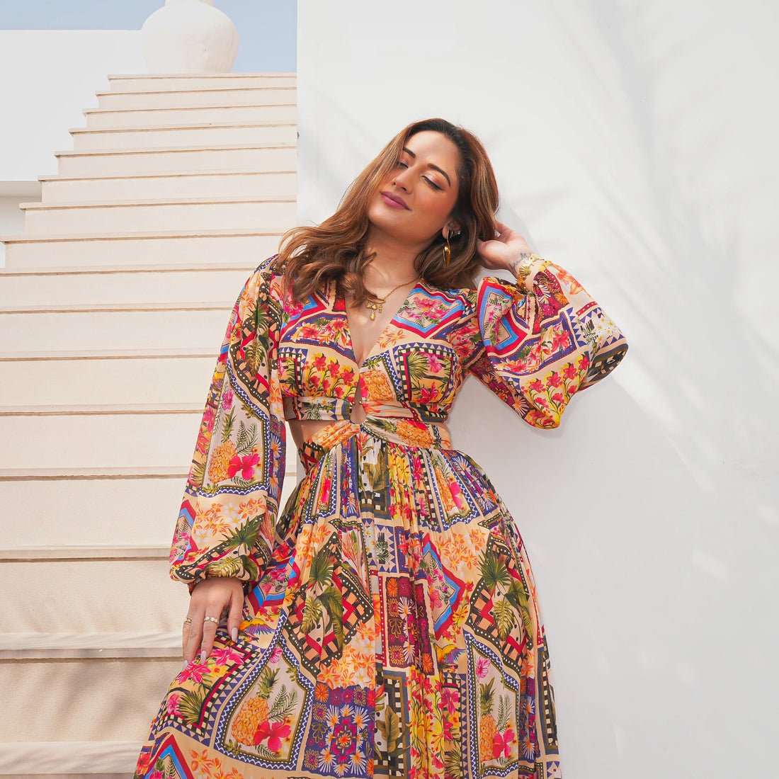 Chromatic Drift Long Dress