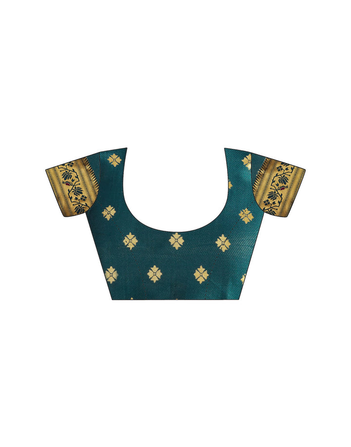 Rama Green Silk Woven Paithani Saree