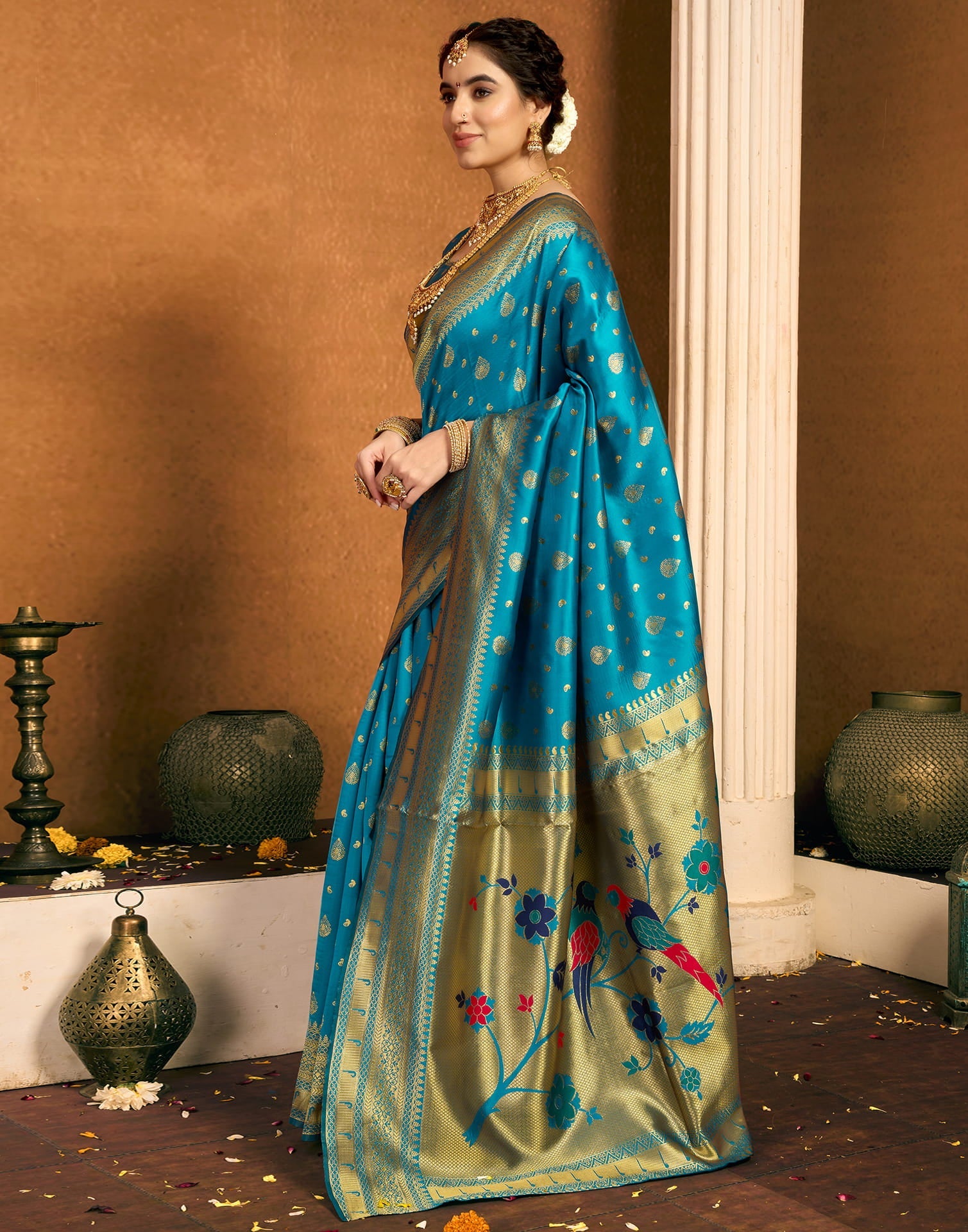 Blue Silk Woven Paithani Saree