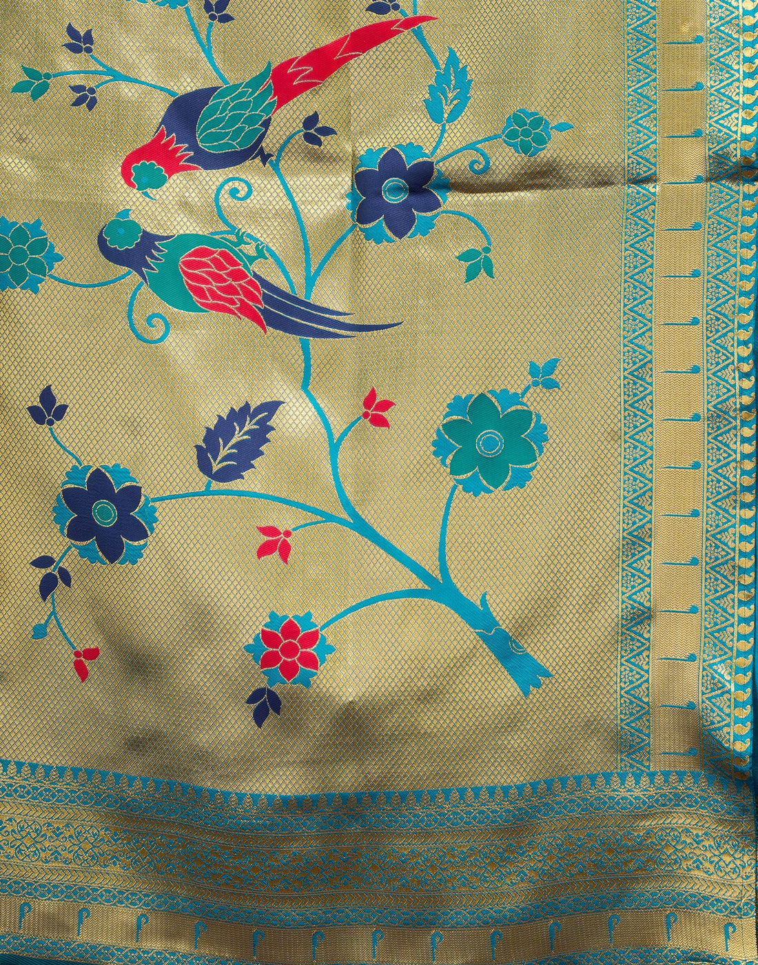 Blue Silk Woven Paithani Saree