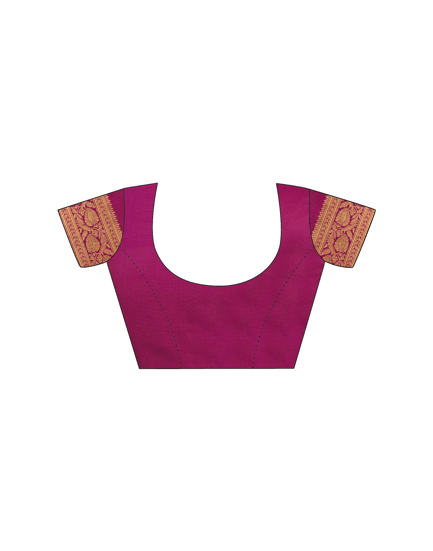 Dark Magenta Silk Woven Banarasi Saree
