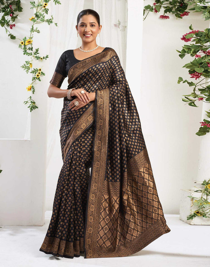 Black Silk Woven Banarasi Saree