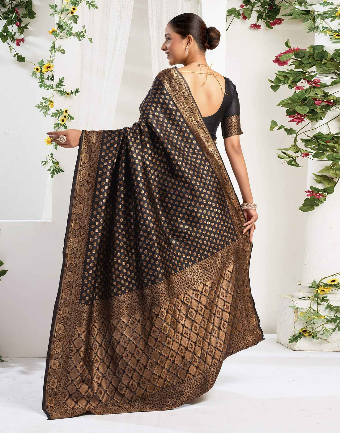 Black Silk Woven Banarasi Saree