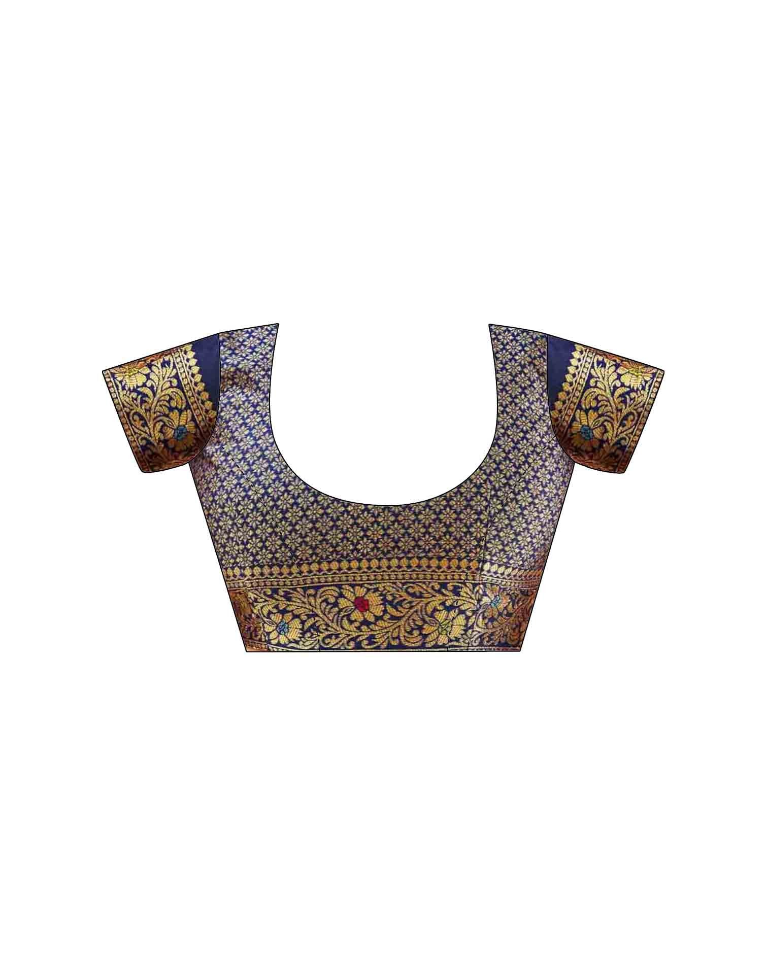 Blue Silk Woven Banarasi Saree