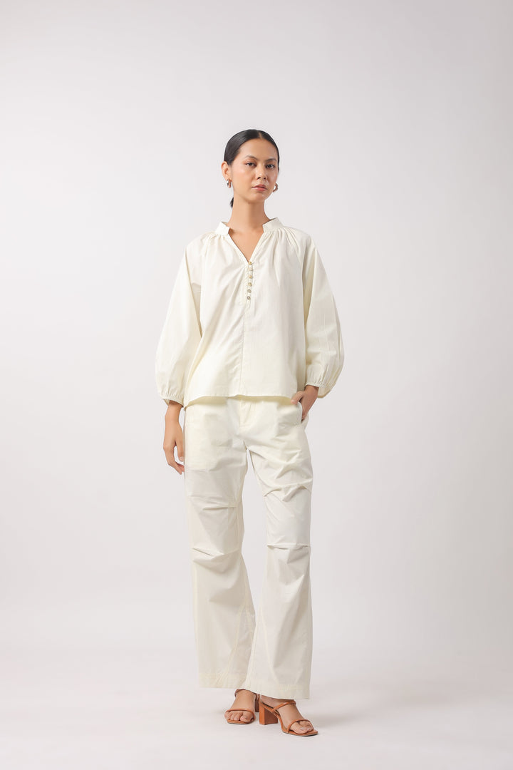 Women’s Beige Cotton Poplin Co-Ord Set