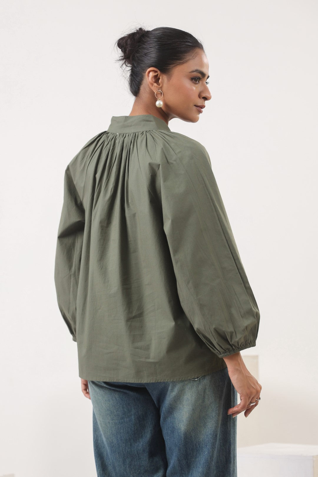 Women's green cotton top
