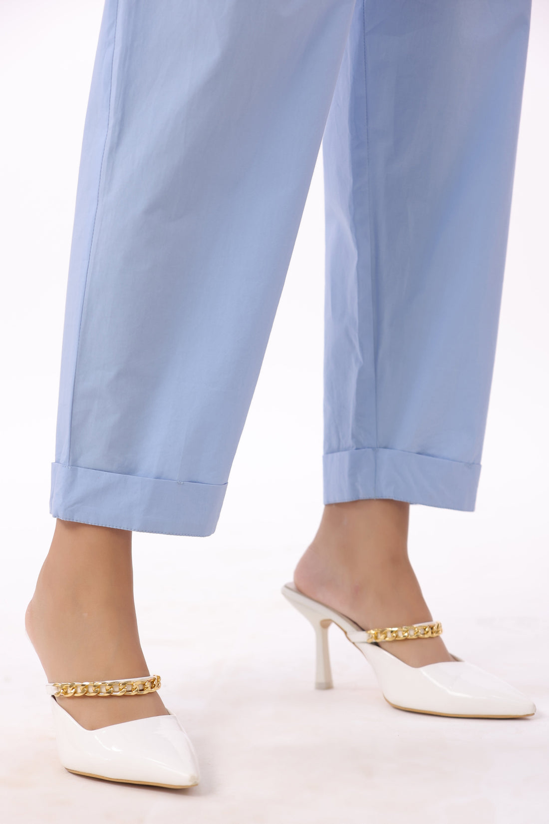 Women’s Blue Cotton Trouser