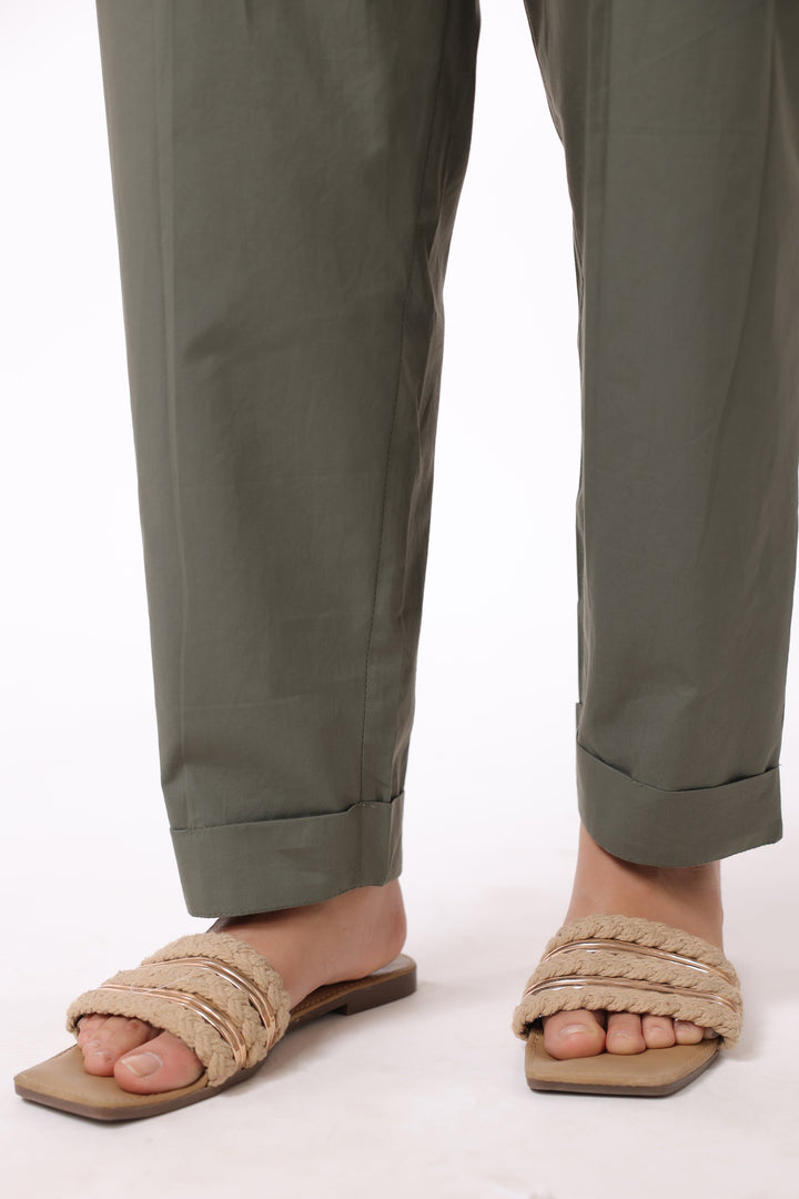 Women’s Green Cotton Trouser