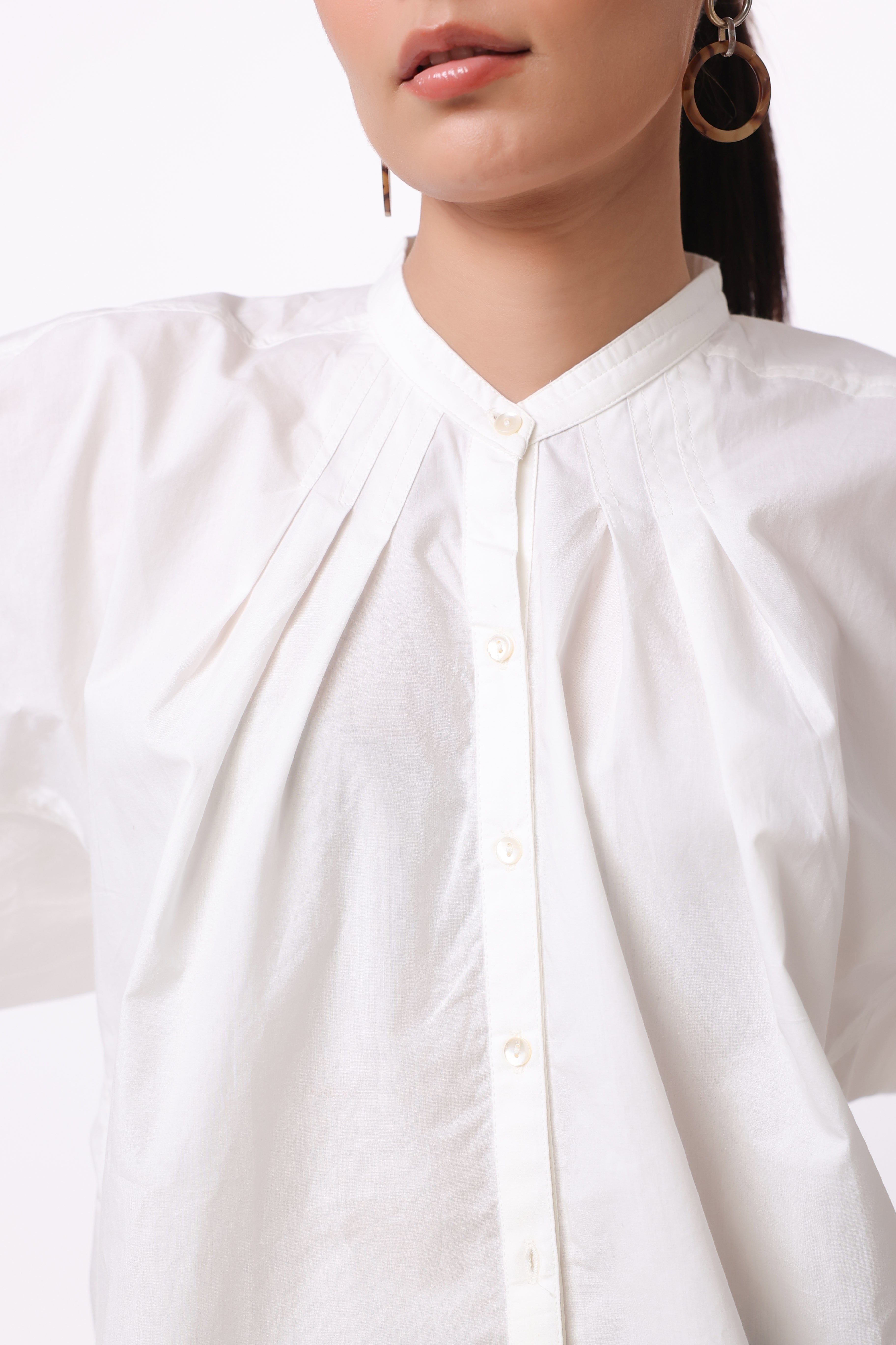 Women White Solid Cotton Top & Pant Co-Ord Set