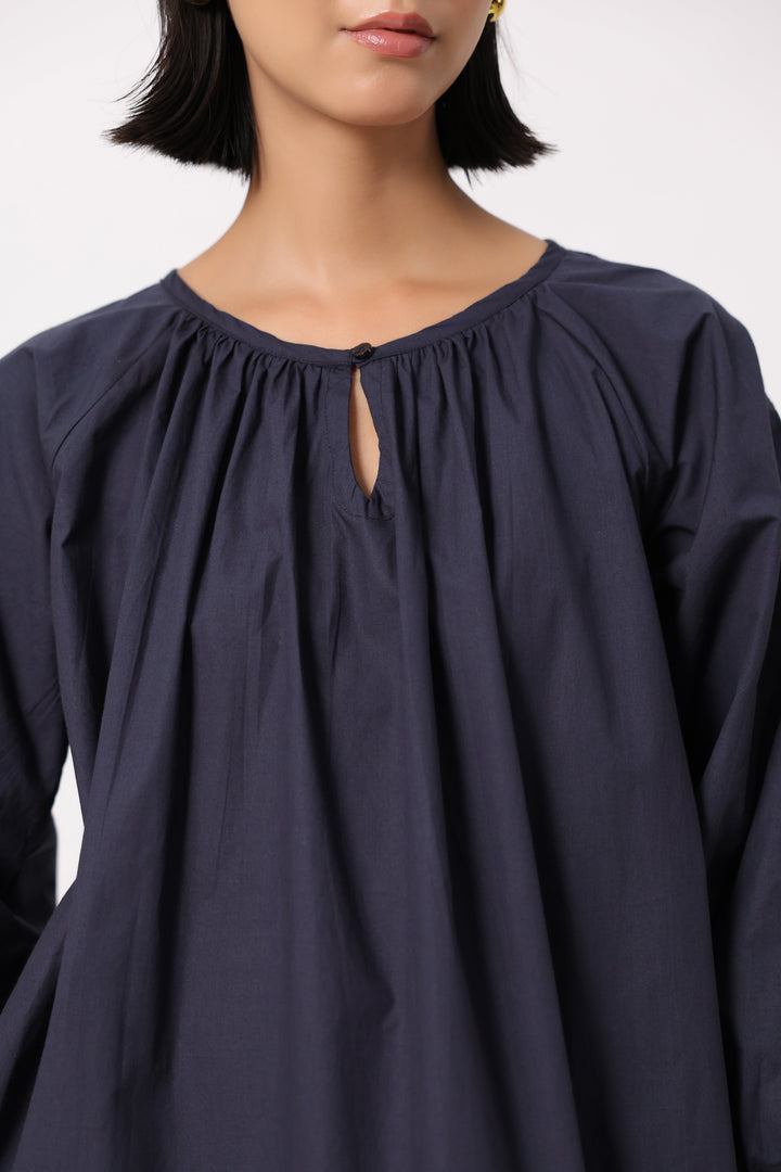 Women’s Navy Cotton Poplin Co-Ord Set