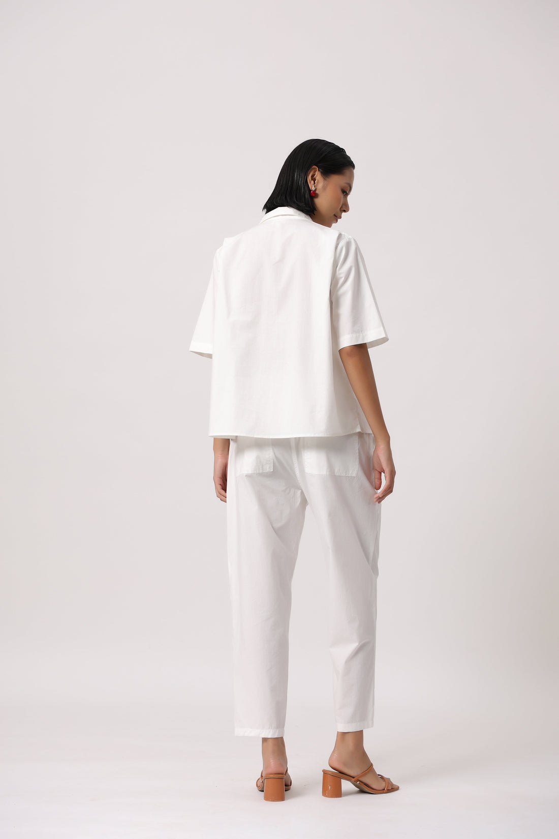 Women’s White Cotton Poplin Top