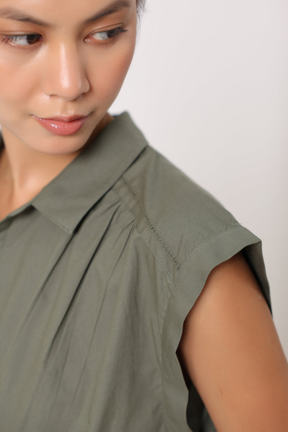 Women’s Olive Green Cotton Top with Olive Green Pants Co-Ord Set