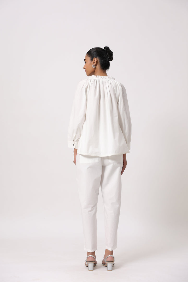 Women’s White Cotton Poplin Co-Ord Set