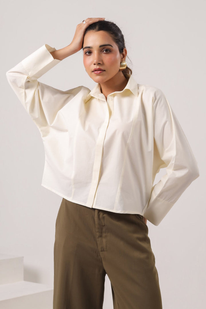 Women's off-white cotton tops