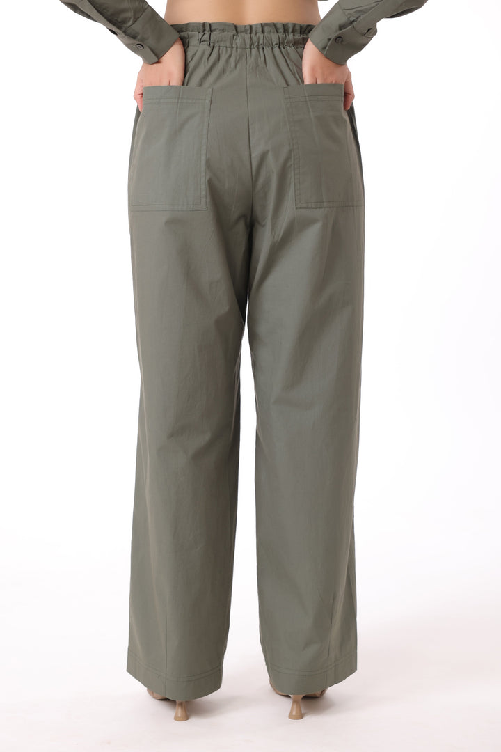 Women’s Green Cotton Trouser